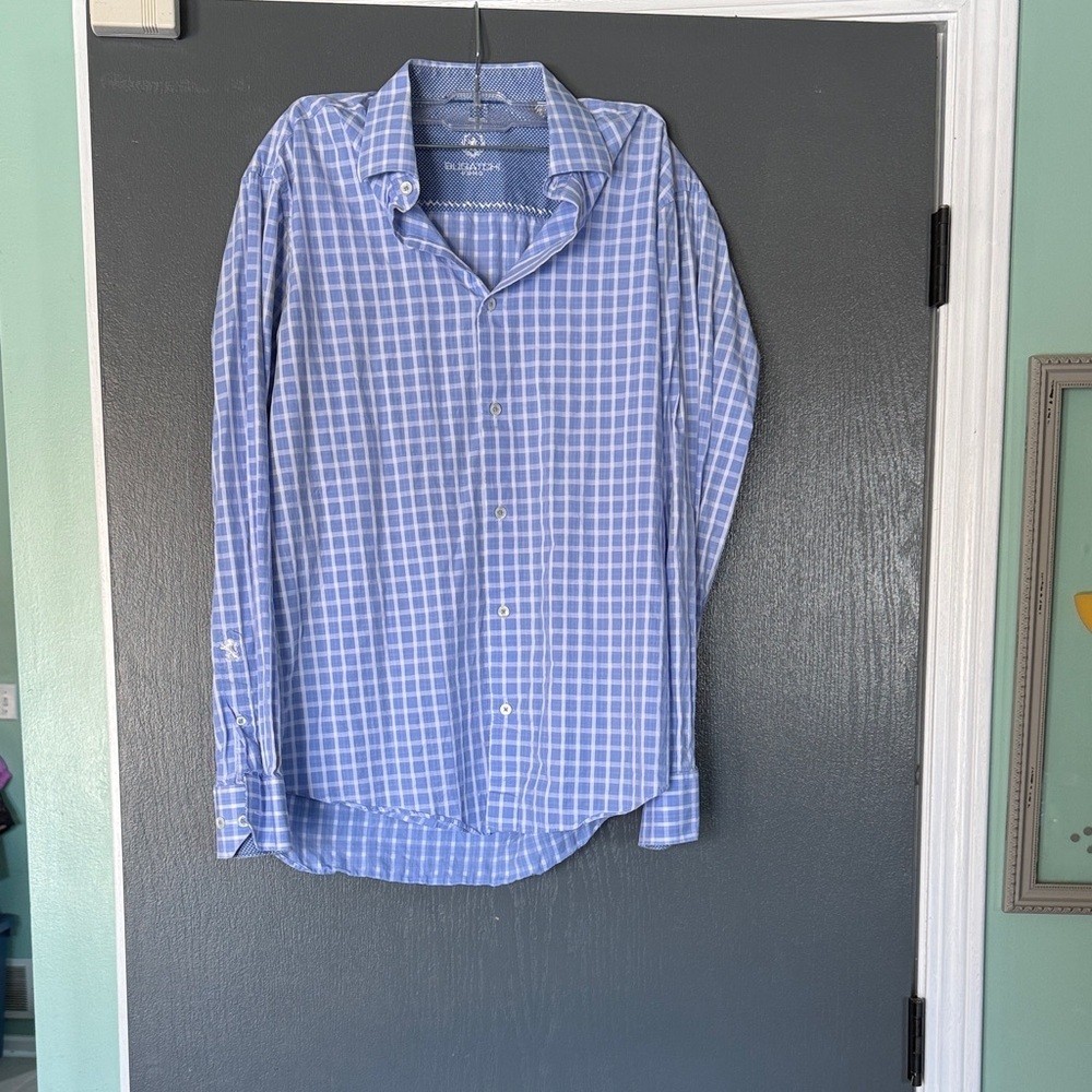 Bugatchi Blue Checkered Men's Shirt